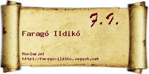 Faragó Ildikó névjegykártya